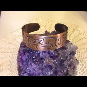 NWOT Native art copper cuff bracelet